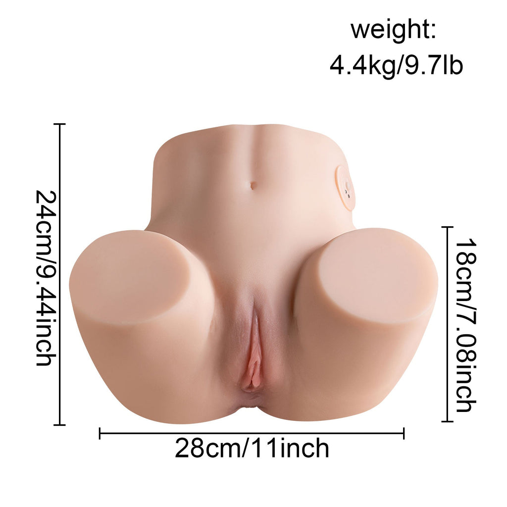 Rose-9.7LB Life-sized Vibrating Butt, 2 in 1 Doll Ass with Realistic Anus & Vagina