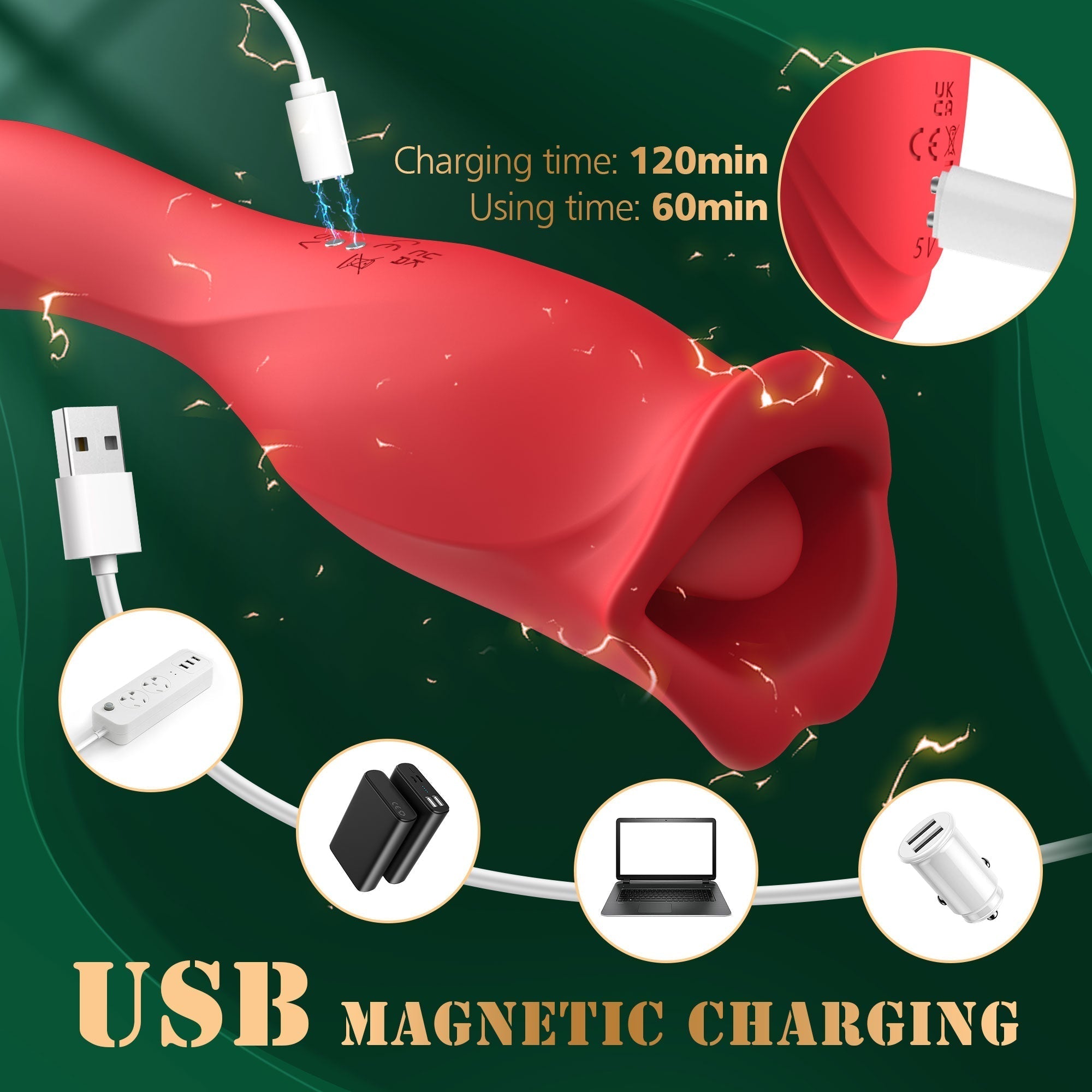 Mouth Vibrator with Kissing Function & Vibrating Tongue